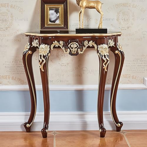 Mesa de pasillo de madera tallada artesanal estilo medieval para salón exclusivo 2
