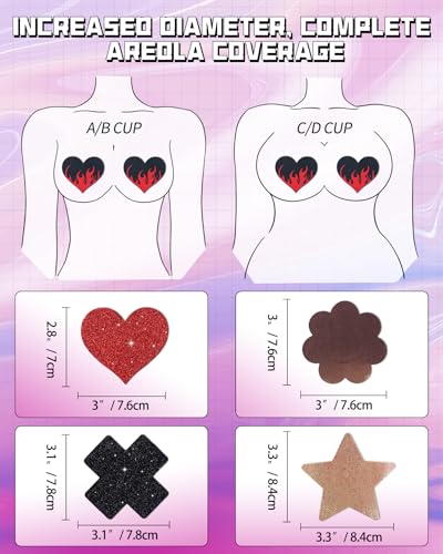 Image of CICKEE Pasties Rave Pack - 15 Pairs Nipple Covers Stickers - Disposable Sticky Breast Petals