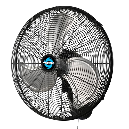 Tornado 20 Inch Professional High-Velocity Oscillating Wall Fan – Ideal for Industrial, Commercial, and Residential Use – 3-Speed Settings, 5250 CFM, UL Safety Certified