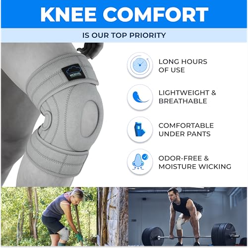 Image of Modvel ELITE Knee Brace for Men & Women - Patella Gel Pads & Side Stabilizers for ACL, Meniscus Tear, Arthritis & Injury Recovery - Maximum Support for Running, Sports & Joint Pain Relief