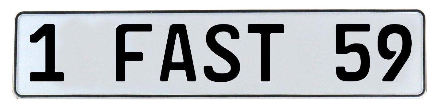 Vintage Parts567534 Wall Art (1 FAST 59 White Stamped Aluminum Street Sign Mancave)