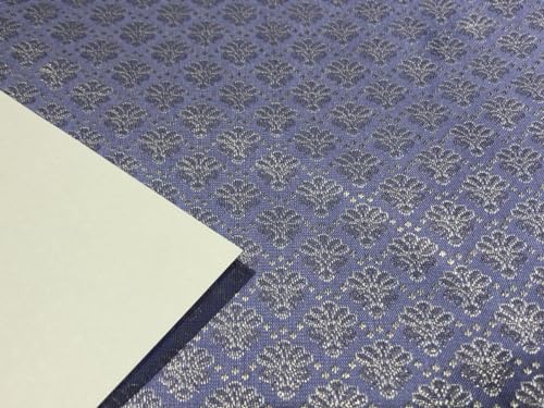 Tissu brocart de soie haut de gamme lavande et argent de 111 cm pour haute couture - 3