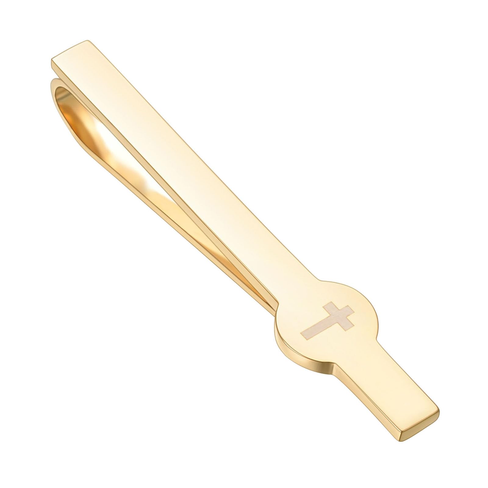 Alfiler de corbata para hombre, color plateado, dorado y negro, 57*10mm, Metales no preciosos, No. | Aguja de corbata personalizada con cruz de plata, pinza de corbata para hombre, pasador de corbata dorado