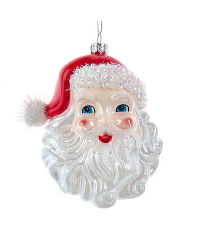 Décoration de sapin de Noël en verre rouge pailleté Kurt Adler de 12 cm pour intérieur festif