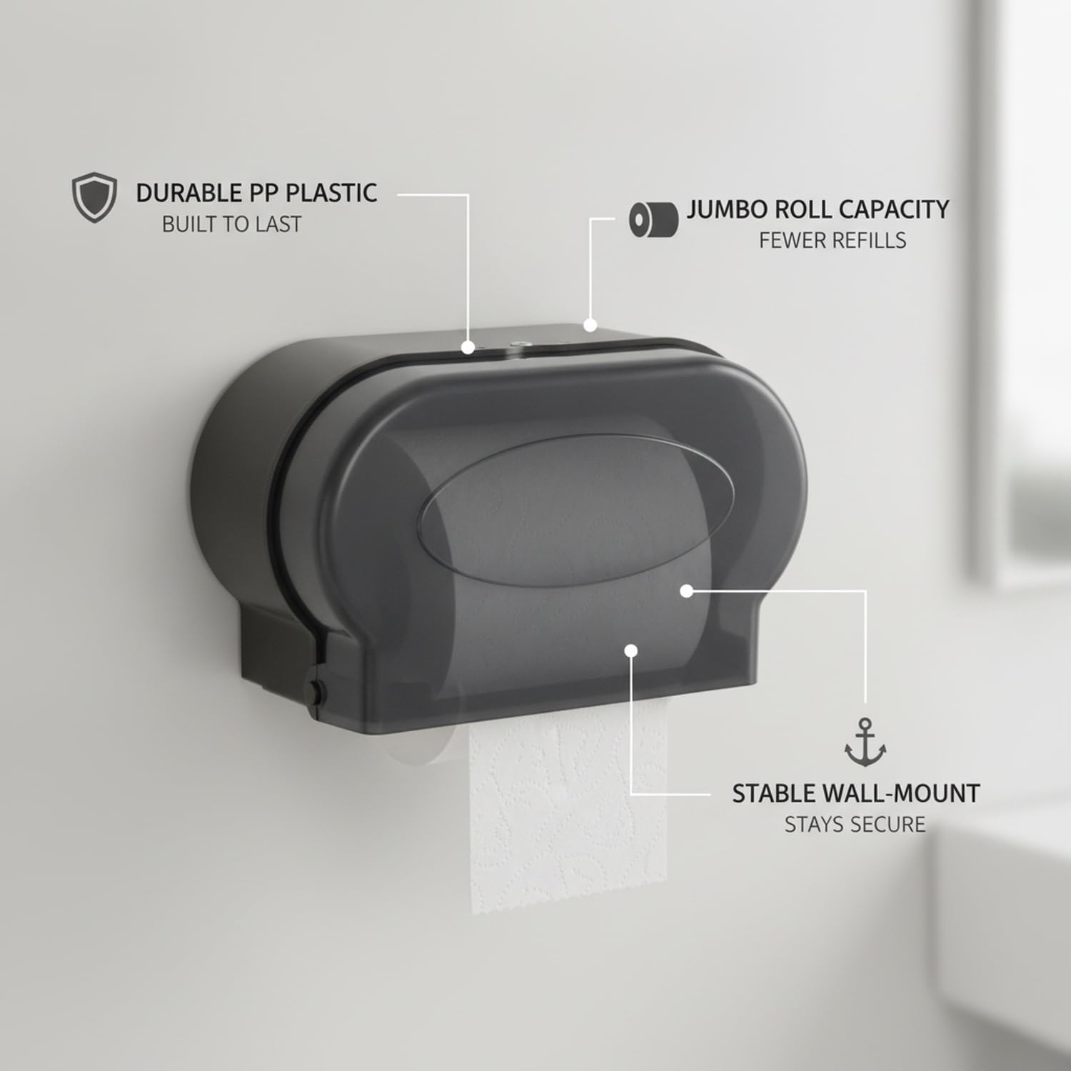 Dispensador de Papel Higiénico Jumbo, 1 PC