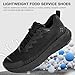 SPIEZ Non Slip Work Shoes for Men, Oil & Slip Resistant Food Service Shoes, Air Cushion Lightweight Breathable Work Sneakers for Standing All Day Black, US 8.5