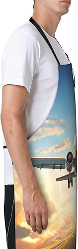 Miniatura 3 de JEKYDOSD Delantal impermeable con estampado de mariposa de girasol, para aseo, cocina, hornear, pintura, jardinería