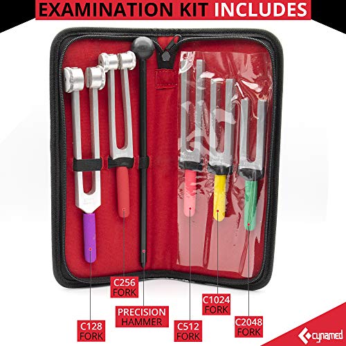 Cynamed Color-Coded Tuning Fork, Crystal Tuning Fork For Healing, Medical-Grade Tuning Fork With Silicone Hammer Healing Sound Musical Vibration Therapy Medical Tools Neurological Sensory #TOP2