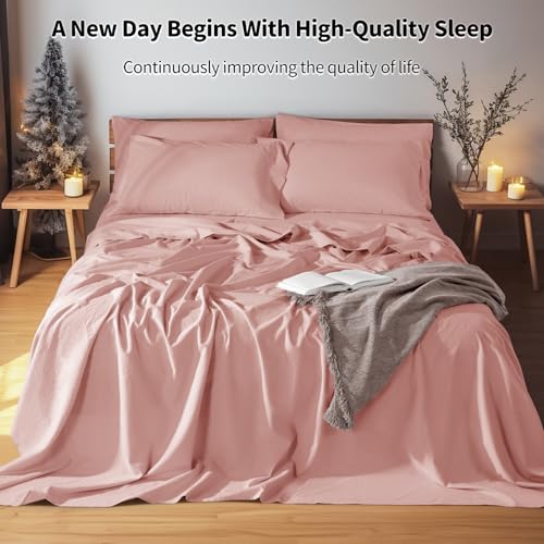 Image of LBRO2M 100% French Pure Linen Sheet Set 6Pcs, 16 inch Deep Pocket Full Size