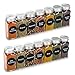 4oz, BEST VALUE 14 Glass Spice Jars includes pre-printed 113 CLEAR PVC labels & round 126 CHALKBOARD labels. 14 Square Empty Jars, Airtight Cap, kitchen Funnel Pour/Sift Shakers