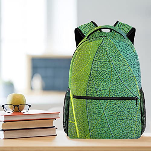 Sac à dos décontracté mixte vert et bleu à imprimé végétal - 6