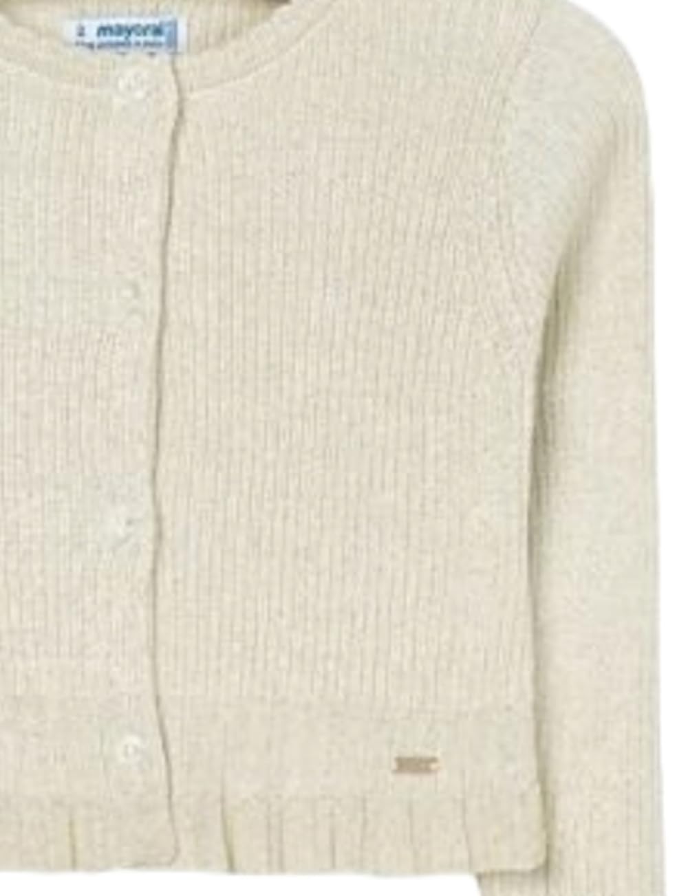 Cardigan in Misto Cotone e Lurex per Bambine e Ragazze, Polsini con Volant, Mayoral 4305, Ragazze Bolero, Golfino Bambina Elegante Bolero Coprispalle Ragazza
