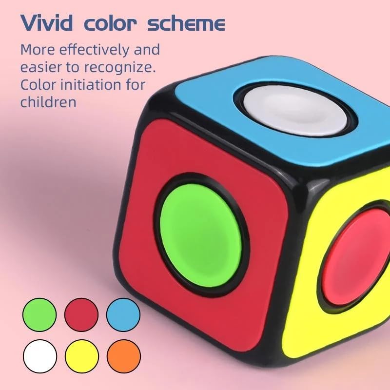 Image of QiYi O2 Cube (Version-2) 1x1 Puzzle Cube Hybrid with Grip Divots, Smooth Turning & Fun - Beginner-Friendly Twisty Puzzle for Kids & Adults