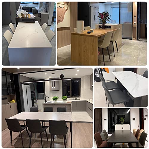 Seonyou Dining Chairs Set Of 6 Black Faux Leather For Kitchen Dining Room, Comfortable Mid Century Modern Chair With Metal Legs, Upholstered Big Side Chair For Living Room, Waiting Room, Farmhouse #TOP5