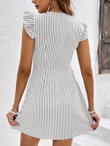 Image of SISKIN Womens Casual Summer Dresses,Button Front Striped A Line Shirt Dresses for Women 2025