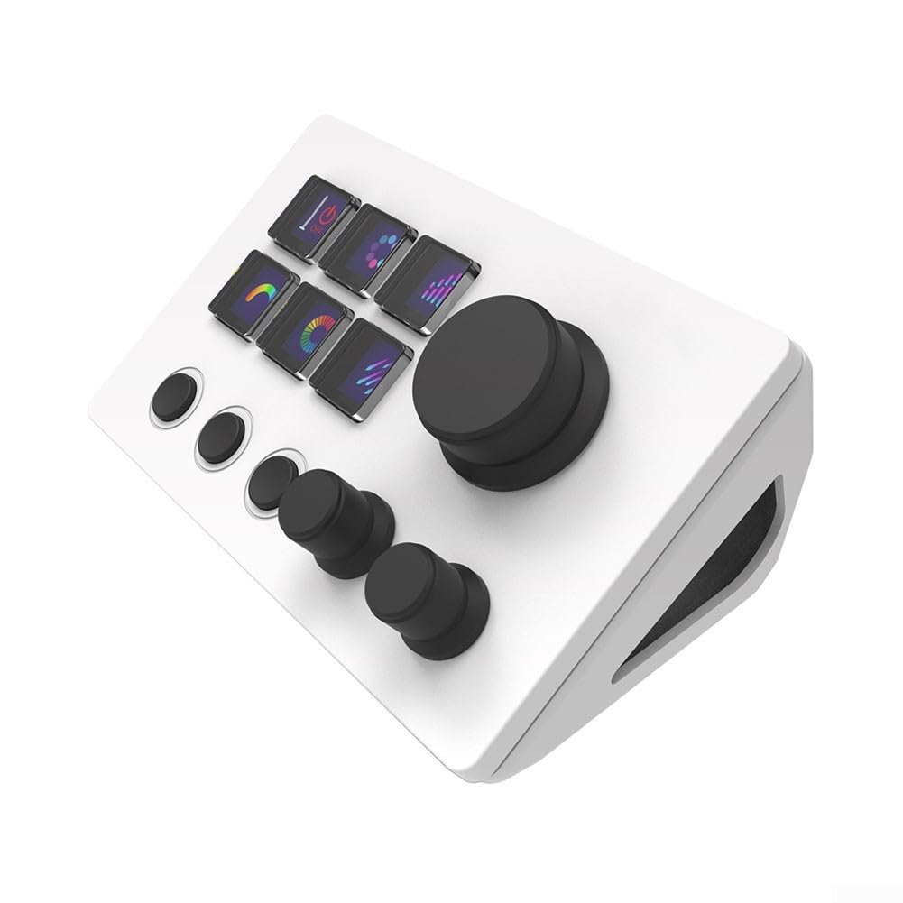 Visual Keyboard tastiera personalizzabile hot-swap scorciatoie, per Mac PC Live Controller Streaming Gaming Compatto ABS 12 x 3 x 2 cm nero bianco (bianco)