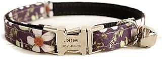 Personalized Cat Collar with Bell,Customize Engraved Pet Name and Phone Number for Small Puppy Kitten