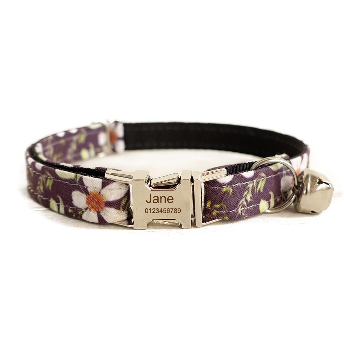 Personalized Cat Collar with Bell,Customize Engraved Pet Name and Phone Number for Small Puppy Kitten