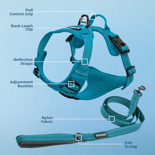 image for Voyager Dog Harness Dual Leash Attachment No-Pull Control Adjustable S