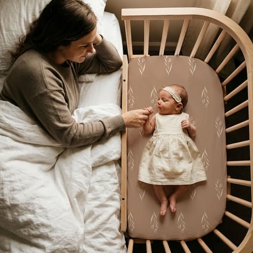 Image of Gllquen Baby Bedside Sleeper Bassinet Sheets 33x20 Inch 4 Pack Girl Boy | Soft OEKO-TEX Certified Bassinet Crib Sheet, Compatible with Baby Delight, Newton Rectangle Bassinet Mattress, Bear