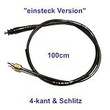 EXTREM SCHNELLER VERSAND TACHOMETER TACHO WELLE 4-KANT/SCHLITZ * 100cm z.B. für BAOTIAN QT-7 BENZHOU YY50QT REX RS AGM QINGQI QM50QT HYOSUNG CHINA ROLLER