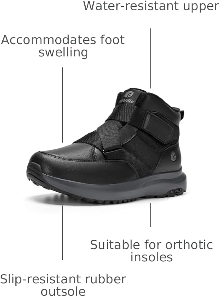 Amazon.com | FitVille Mens CozyCore Winter Boots V16 Wide Width