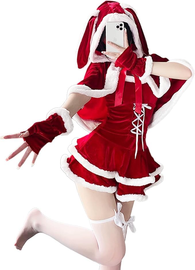 [YZYVIOW] サンタ コスプレ 女性 サンタコス 可愛い ワンピース 仮装 セクシー レディース 衣装 クリスマス コスチューム サンタクロース 演出服 イベント 新年会