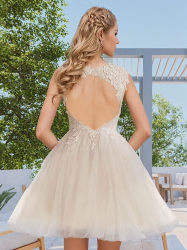 JAEDEN Homecoming Dresses for Teens Short - Prom Dress 2024 HOCO Dresses Lace V Neck Tulle2