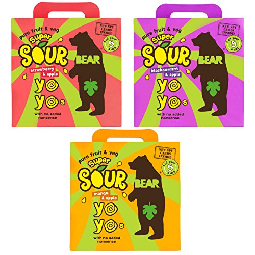 Bear Yoyo 100 Prozent Fruchtrollen Neu Sauer Auswahl (15 x 20g Packung)