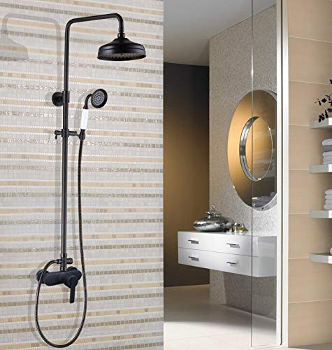 Robinets de douche de pluie en laiton frotté à l'huile noir design luxe