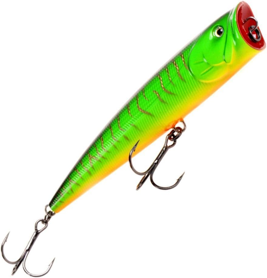 DIABIA Fishing Lures for Bass Large Popper Saltwater Swim Baits for Top Water Fishing Tackles Japan Material Fade Fish 5.5in 1.23oz