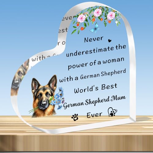 JMIMO German Shepherd Mum Gifts German Shepherd Gifts for Women Mothers Day Christmas Birthday Gifts for German Shepherd Mum Plaque Present