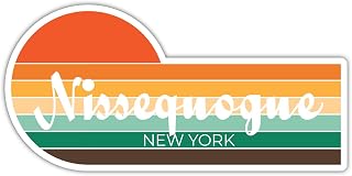 Nissequogue New York 4 x 2.25 Inch Fridge Magnet Retro Vintage Sunset City 70s Aesthetic Design
