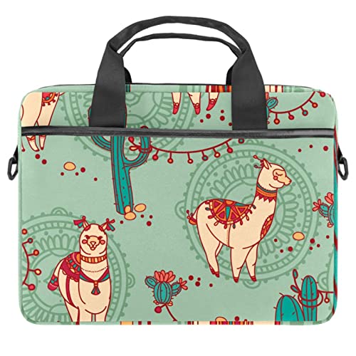 Housse ordinateur portable 14.5 élégante verte à motif lama