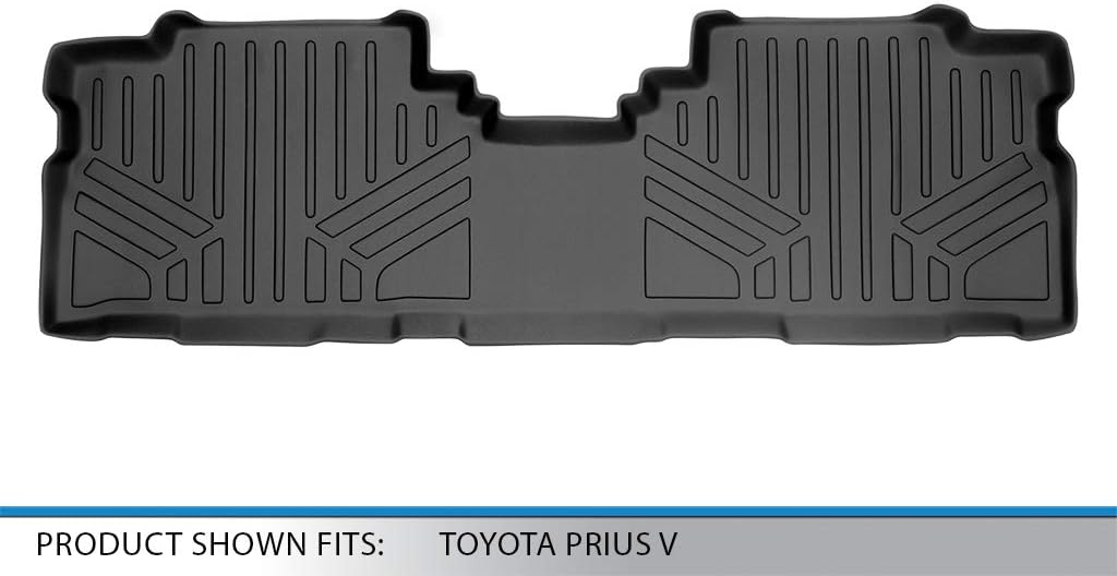 MAXLINER Floor Mats 2nd Row Liner Black for 2012-2017 Toyota Prius V