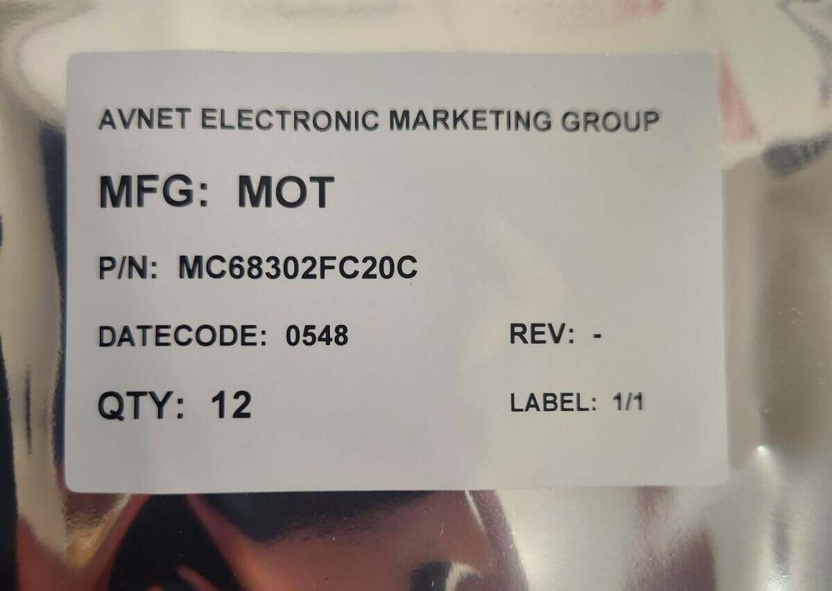 (1 PC) MC68302FC20C Compatible with Motorola IC MPU M683XX 20MHZ 132PQFP