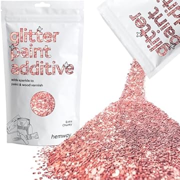 Glitter Paint for Walls Light Rose Gold Additive Emulsion Latex Acrylic Sparkles Extra Chunky Interior Painting 100g / 3.5oz