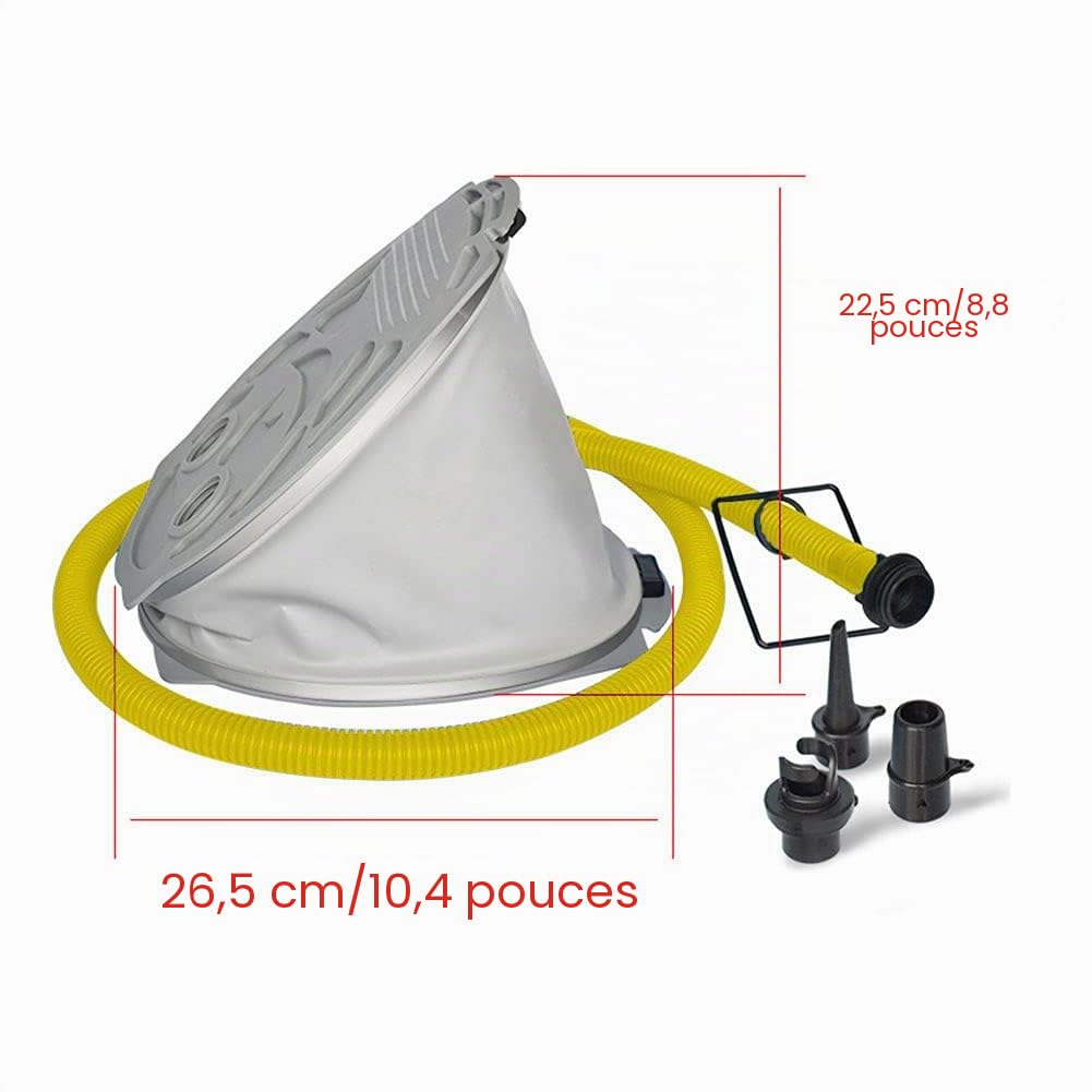 Faderr Pompe à pied, pied pour bateau, air gonflable, bateau matelas canoë, kayak, Taille unique