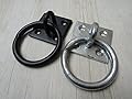 Ironmongery World Dog Animal Tether Hay Net Tie Up Down Boat Secure Anchor Stable Lashing Mooring (Black Ring On Plate)
