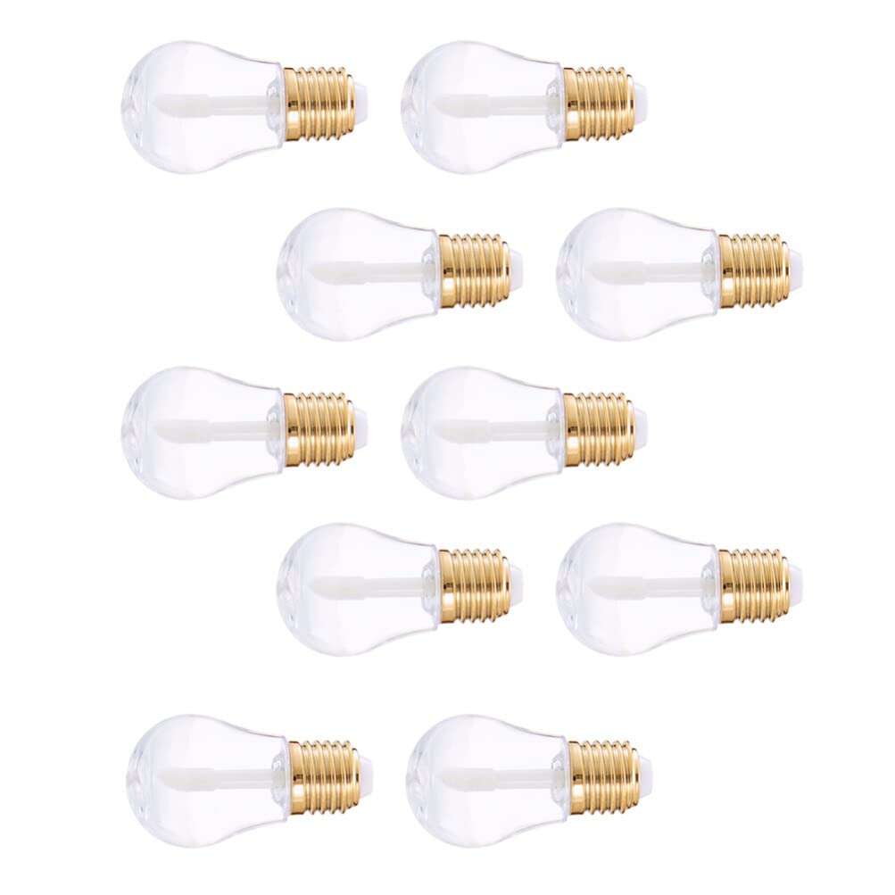 10pcs Mini Light Bulb Lip Gloss Tubes Plastic Refillable DIY Set