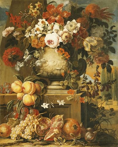 Tableau impressions d'art mural de fleurs vintage Gaspar Pieter 60x90cm