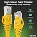 GEARit 10-Pack Cat6 Patch Cable 7 Feet Cat 6 Ethernet Cable Snagless Flexible Soft Tab - Premium Series - Yellow