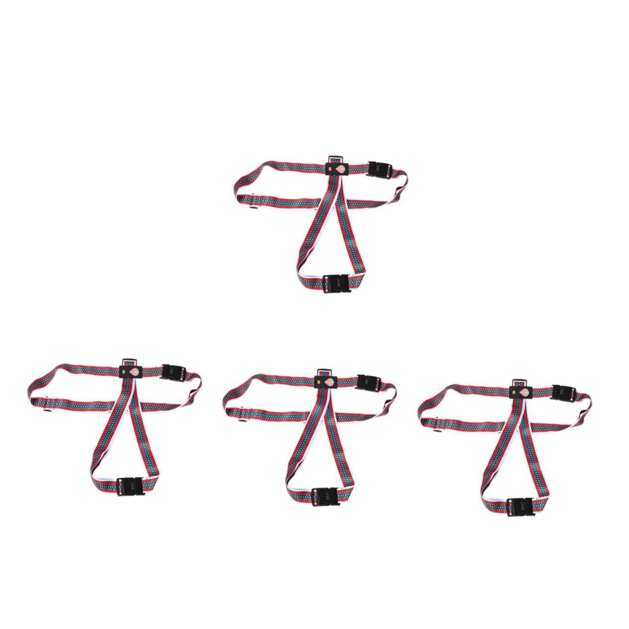 Beaupretty 4 Piezas Correa Ajustable para Maleta con Doble Contraseña Diseño Cruzado y Estampado de Dibujos Animados Cinturón Seguro de Poliéster para Viaje Protección Antirrobo y Duradera