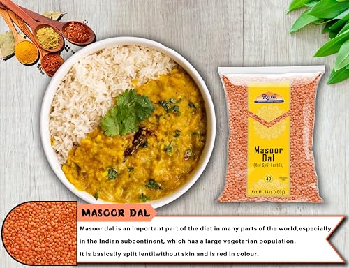 Image of Rani Masoor Dal (Indian Red Lentils) Split Gram 14oz (400g) ~ All Natural | Gluten Friendly | NON-GMO | Kosher | Vegan | Indian Origin