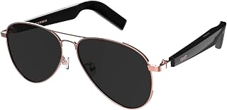 GetD Smart Bluetooth Sunglasses for Men and Women, Voice Control and Open Ear Style Smart Glasses Listen Music and Calls with Speakers IPX4 Waterproof Bluetooth Audio Glasses