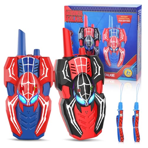 Humzo Spider Hero Walkie Talkies for Kids – 2 Pack Indoor & Outdoor Toys for Boys Ages 3-8, Birthday Gift for Children, Fun Two-Way Radios for Playtime & Adventures