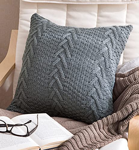 ANDUUNI Soft Decorative Knitted Throw Pillow...
