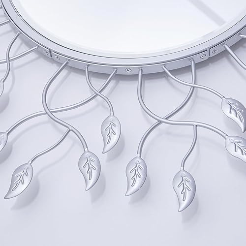 Miniatura 4 de Chende Espejo decorativo de pared con marco plateado