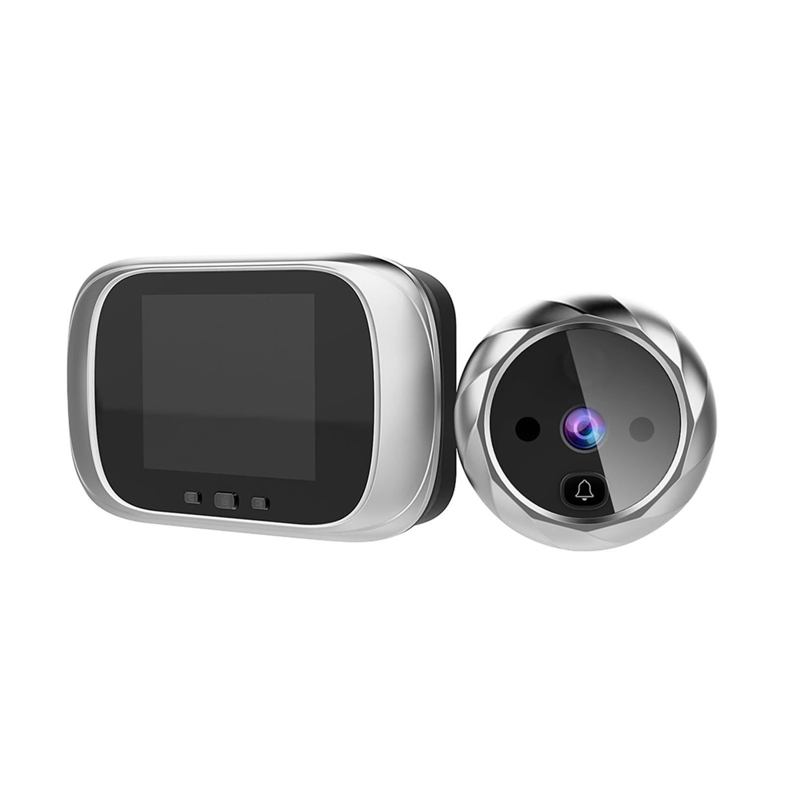 Visor De Puerta Digital Mirilla Cámara De Puerta Timbre Pantalla LCD De 2,8 Pulgadas Visión Nocturna Sesión De Fotos Monitoreo De Puerta Digital(Silver)