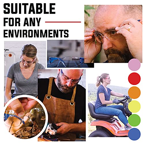 Image of BISON LIFE Clear /Green Safety Glasses for Men & Women, ANSI Z87.1, 144 Pack | Scratch & Impact Resistant Wraparound Safety Goggles, UV Protection Eyewear for Work, Construction, Lab, Industrial